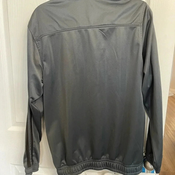 Men’s Starter Jacket Athletic Full Zip Gray Black Stripes Size Medium 38-40 - Picture 6 of 8